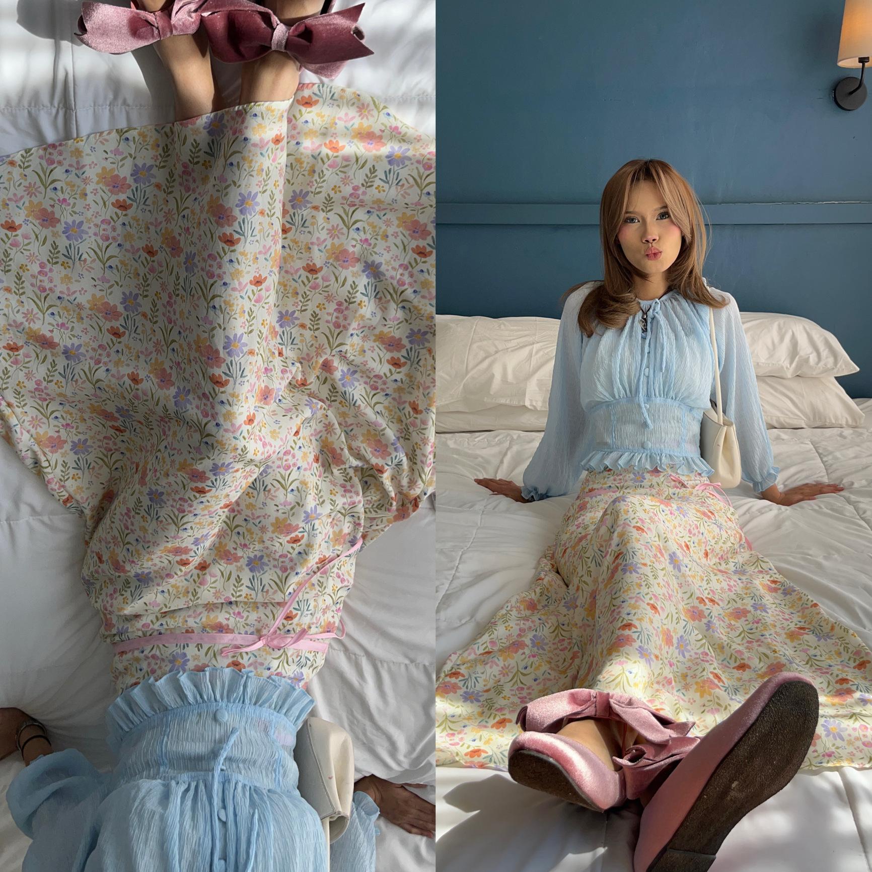 RIBBON FLORAL SKIRT