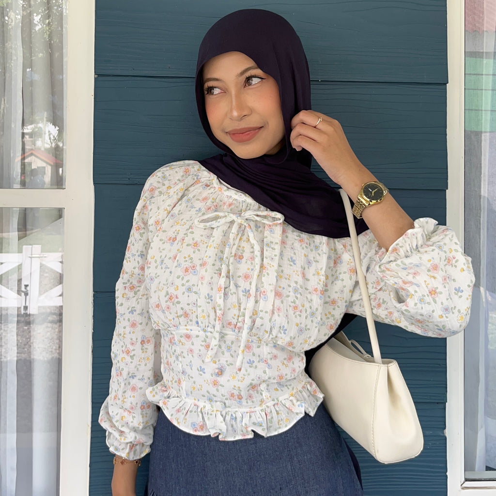 AURORAE SHIRRED BLOUSE