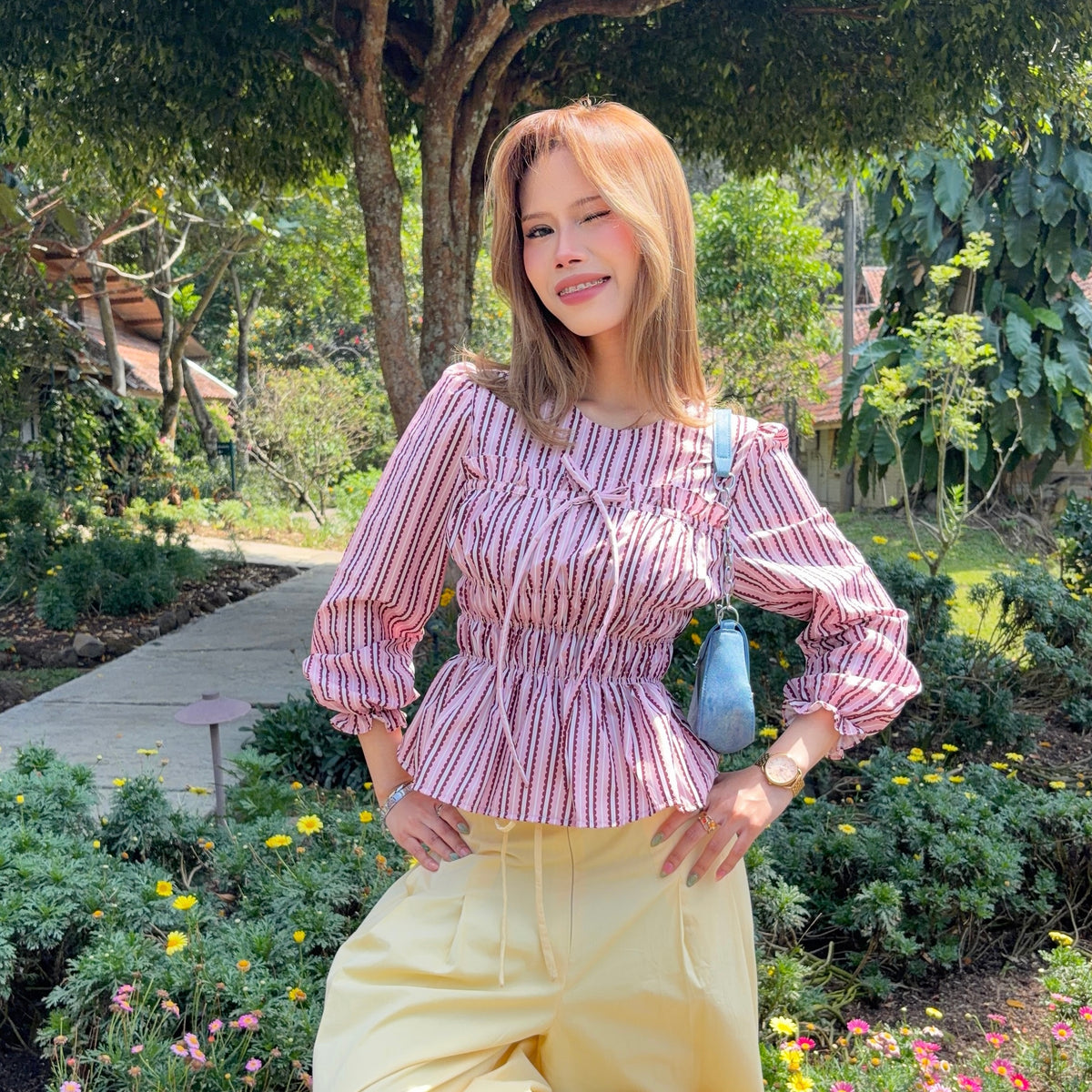 MILLY SMOCKED BLOUSE
