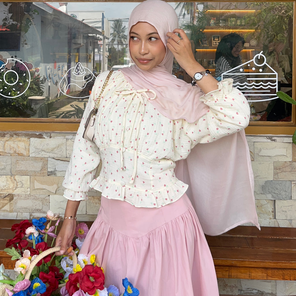 AURORAE SHIRRED BLOUSE