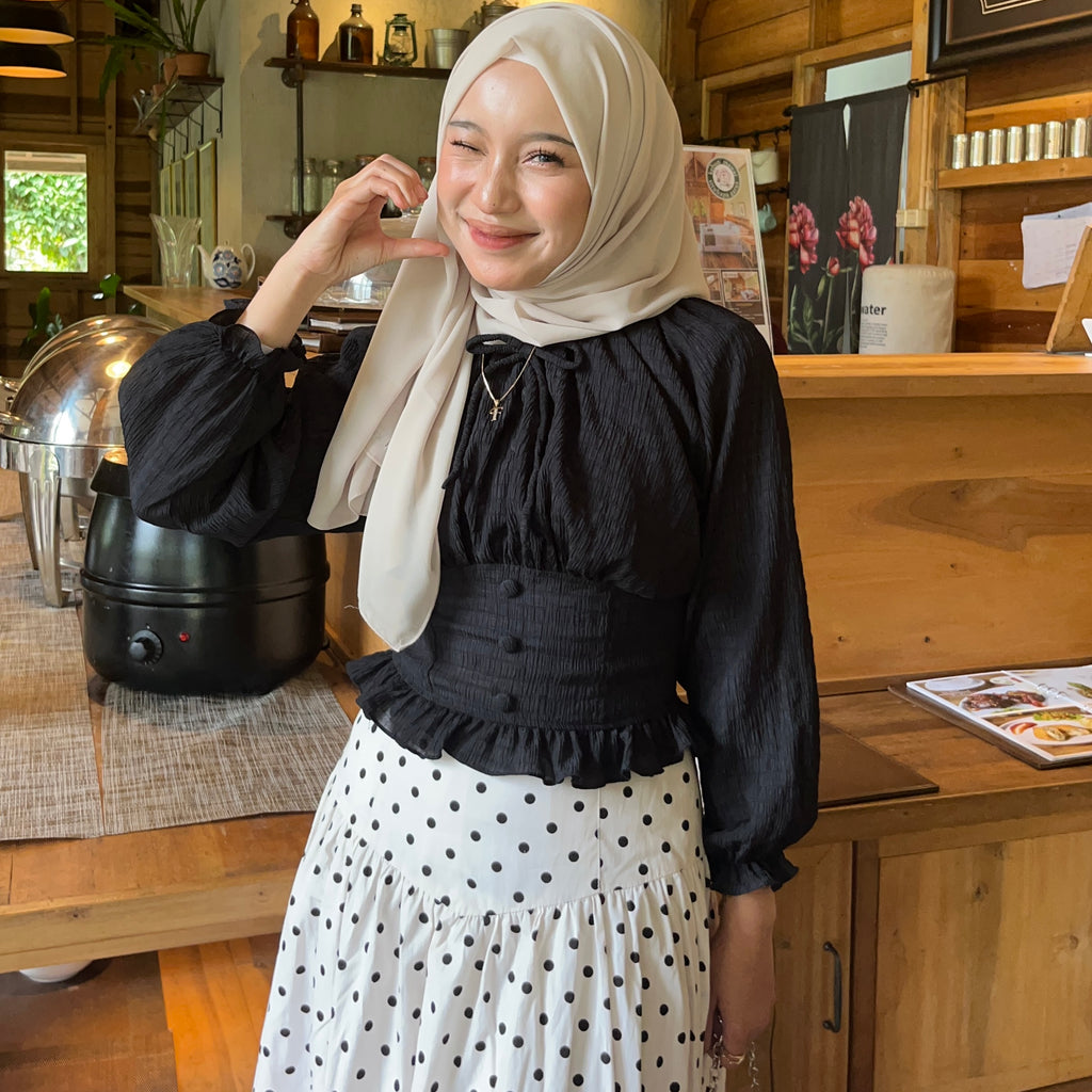AURORAE SHIRRED BLOUSE
