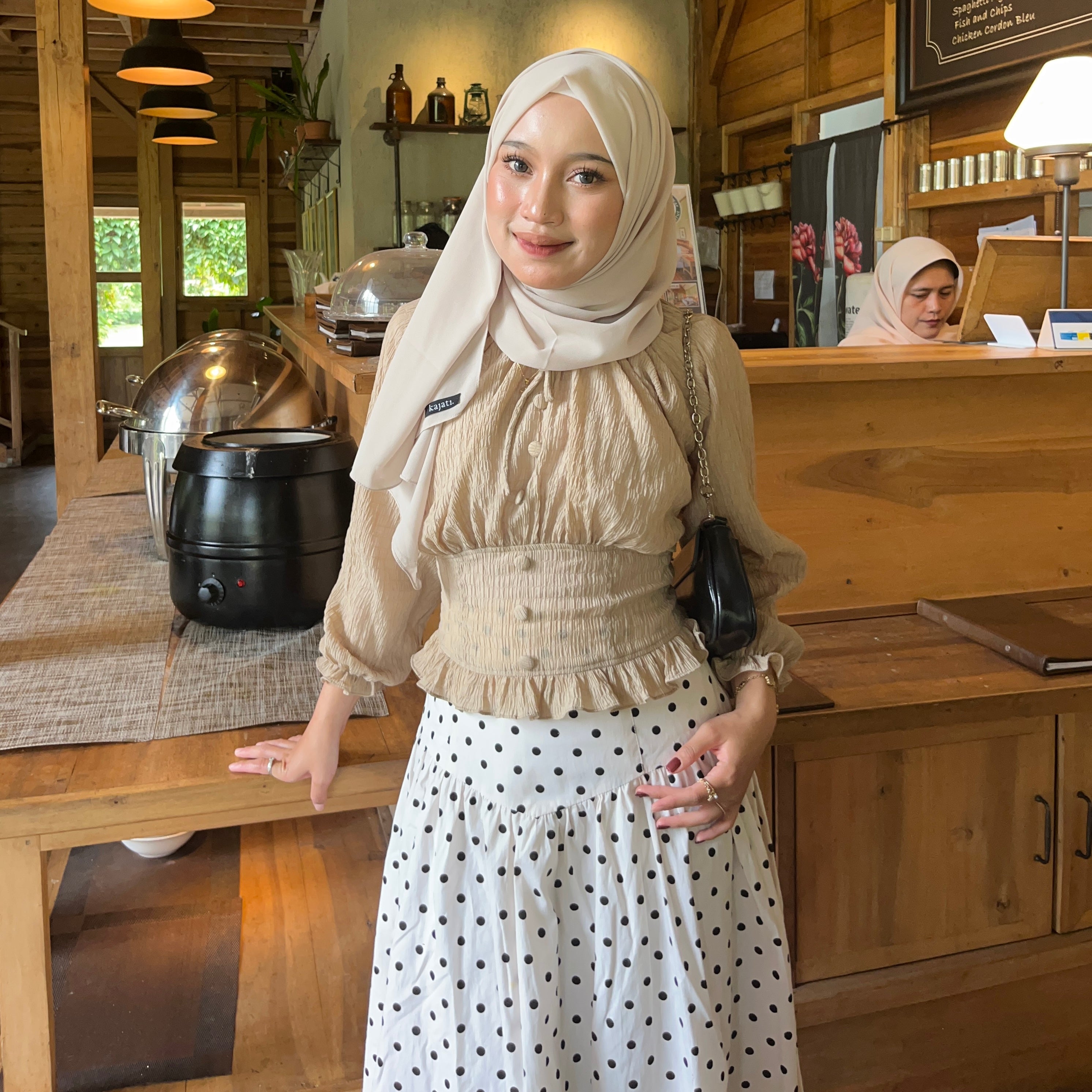 AURORAE SHIRRED BLOUSE