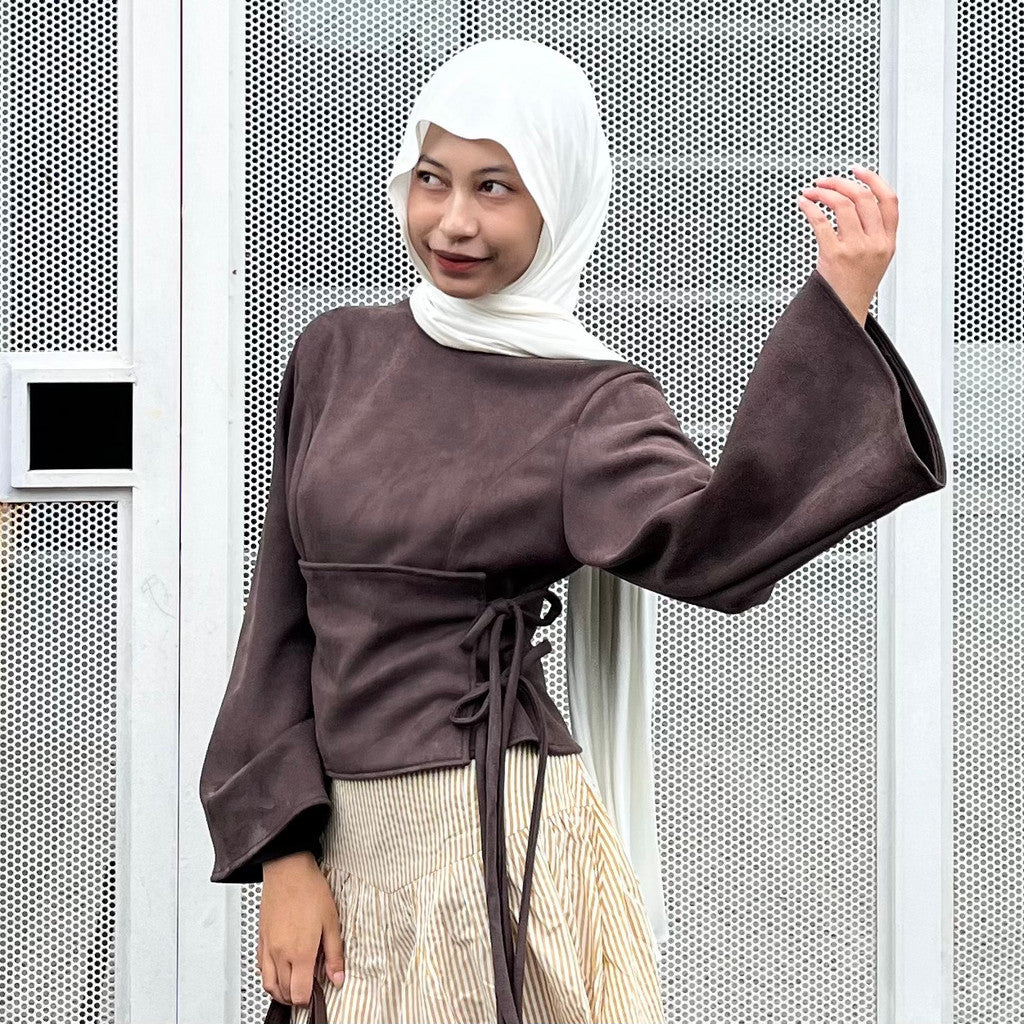Kimono Suede Pas Badan Zoey