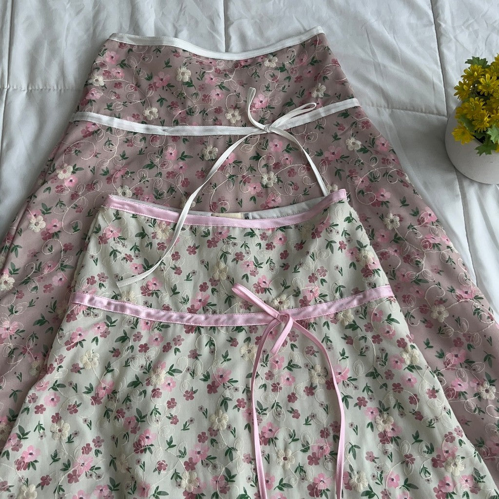 RIBBON FLORAL SKIRT