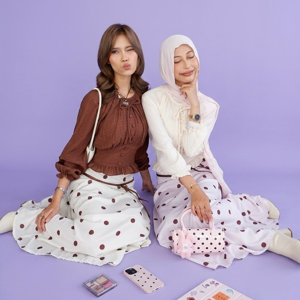 RIBBON POLKA SKIRT