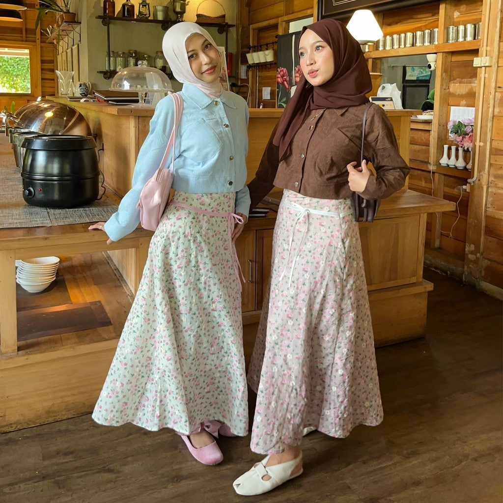 RIBBON FLORAL SKIRT