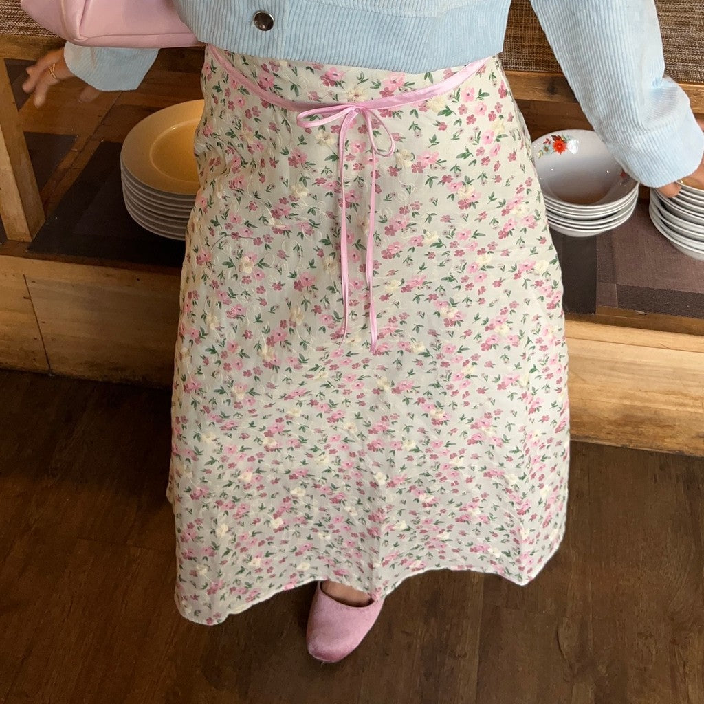 RIBBON FLORAL SKIRT