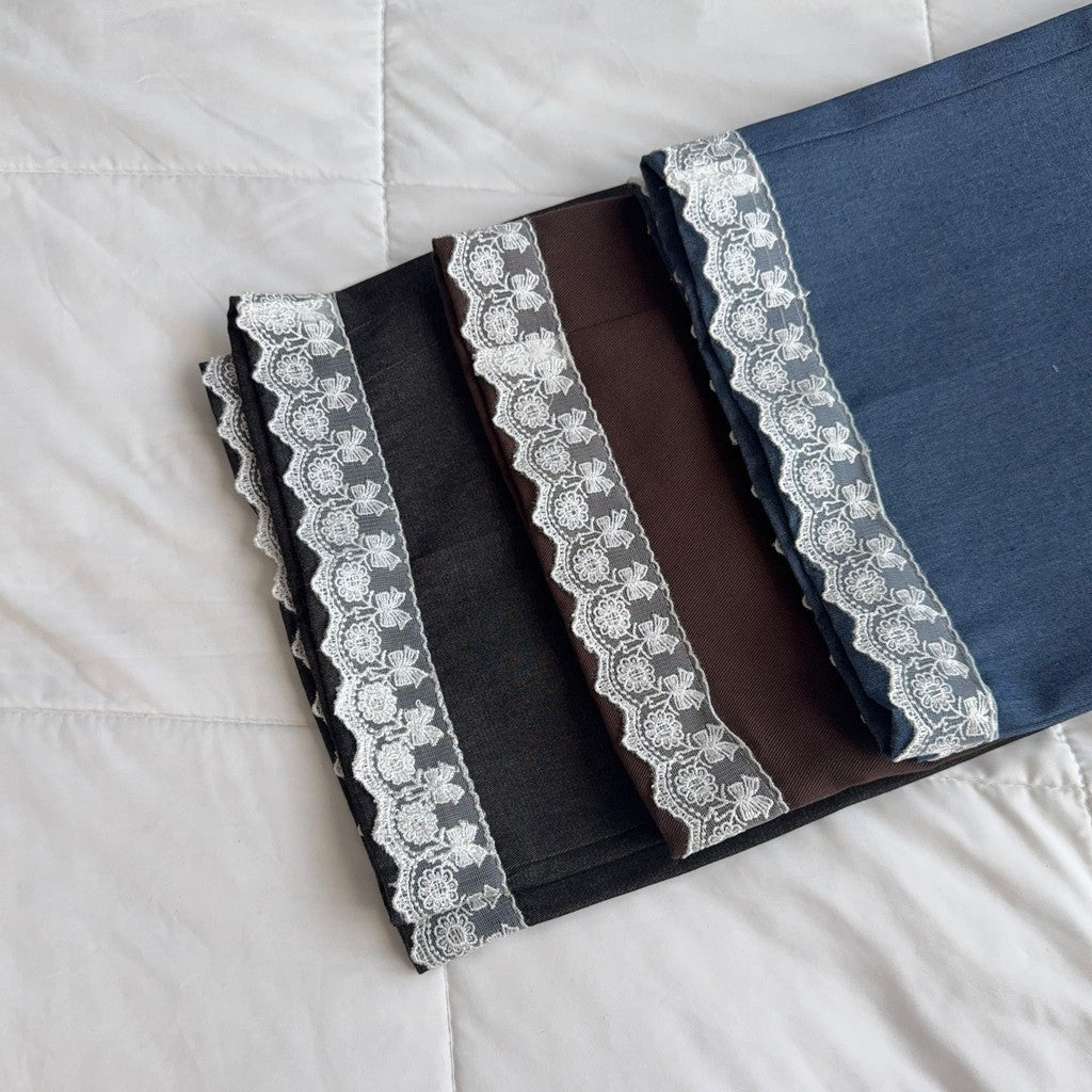 LUCY DENIM LACE HIGHWAIST PANTS