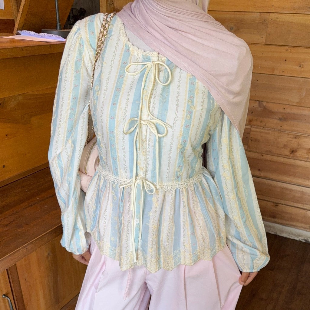 YOONA EMBOIDERED BLOUSE - ATASAN BORDIR - ATASAN COQUETTE- KOREAN BLOUSE - ATASAN PEPLUM