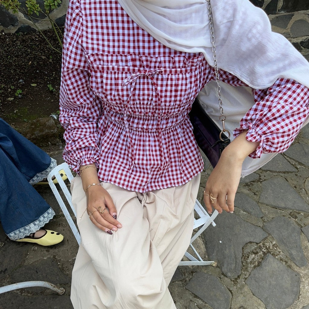 MILLY SMOCKED BLOUSE