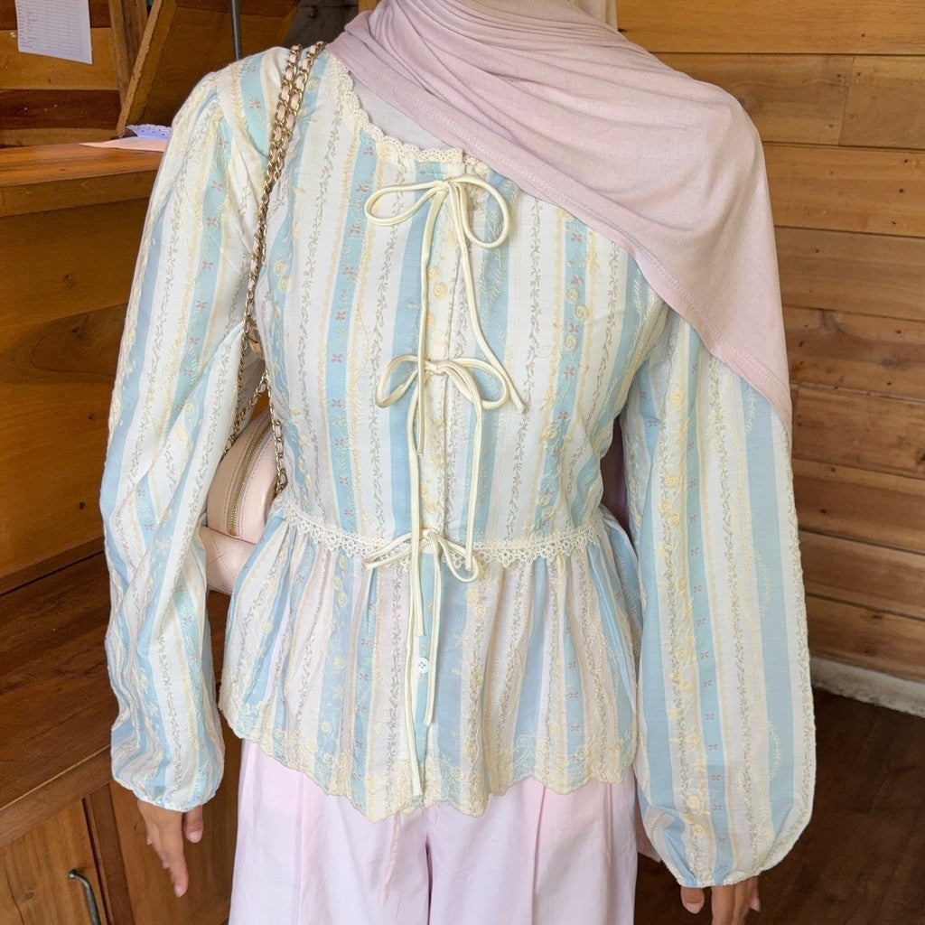 YOONA EMBOIDERED BLOUSE - ATASAN BORDIR - ATASAN COQUETTE- KOREAN BLOUSE - ATASAN PEPLUM